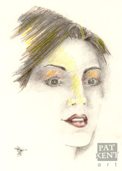 Girl's face by Pat Kent