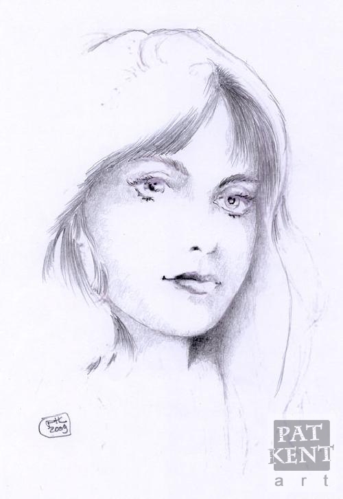 1970's rough portrait - intial sketch by Pat Kent